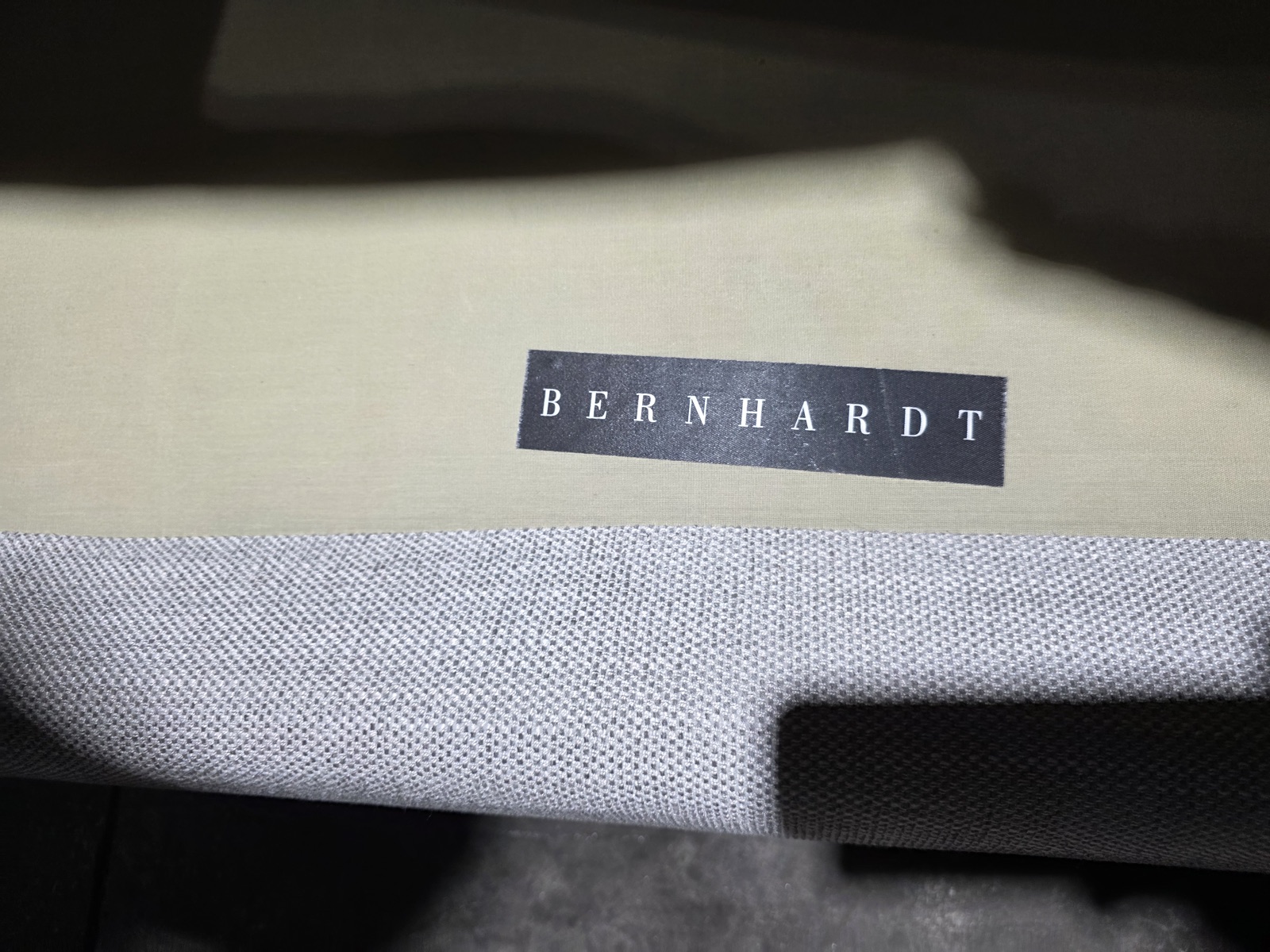 Bernhardt Track-Arm Loveseat — Gray Linen with Nailhead — view 6